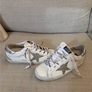 White Golden Goose with Silver Stars